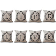 1Pcs Crown Letter 43*43cm Cotton Linen Throw Pillow Cushion Cover Car Home Decoration Sofa Decor Decorative Pillowcase 40166