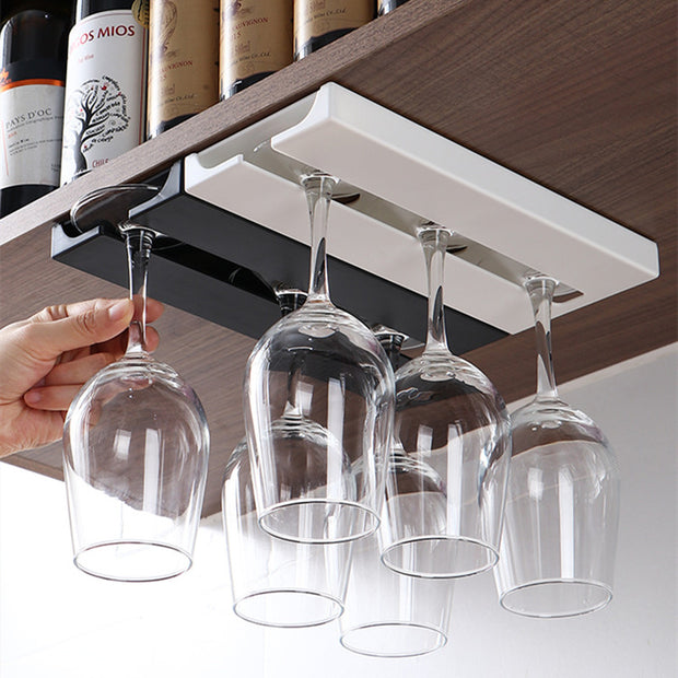 Living Room Kitchen Punch-Free Goblet Wine Glass Hanging Rack Living Room Home Red Wine Glass Upside Down Rack