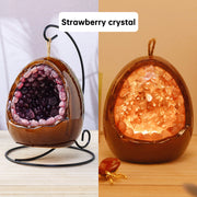 Natural Amethyst Cave Dinosaur Egg Night Light Amethyst Cornucopia Amethyst Tooth Led Lamp Household Lighting