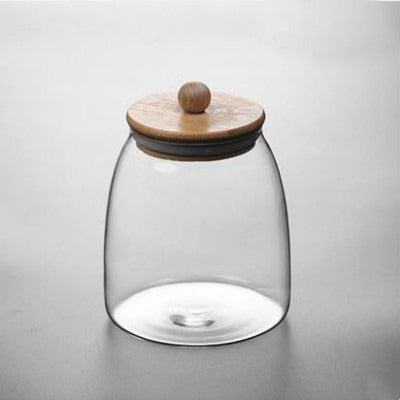 Transparent glass grain storage tank