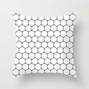 Geometric Cushion Cover Black and White Polyester Throw Pillow Case Striped Dotted Grid Triangular Geometric Art Cushion Cover