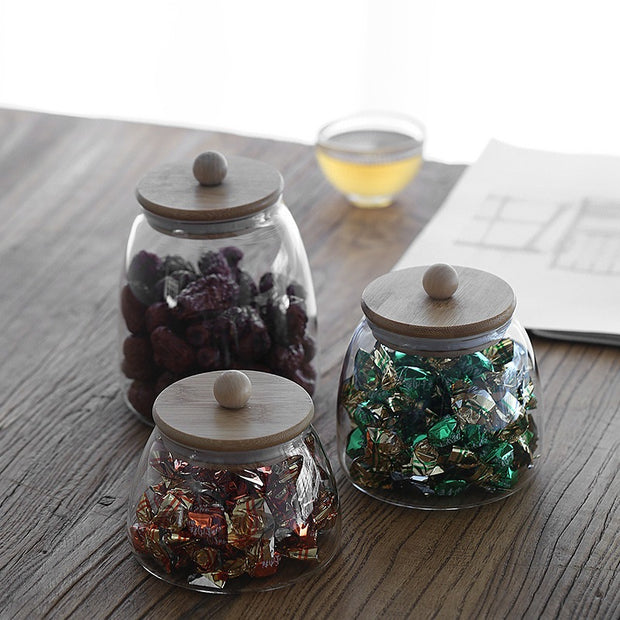 Transparent glass grain storage tank