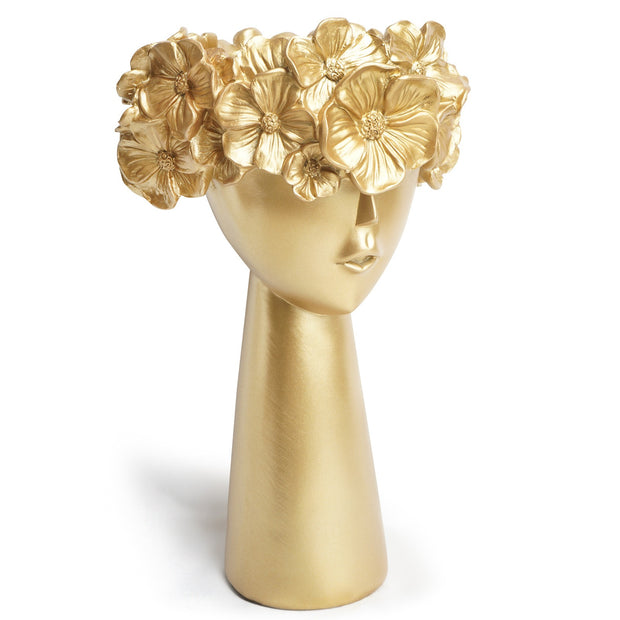 gold flowerpot home resin ornaments