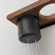 Solid wood bathroom hair dryer storage rack, non perforated wall hanging rack, bathroom household storage bracket