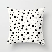 Geometric Cushion Cover Black and White Polyester Throw Pillow Case Striped Dotted Grid Triangular Geometric Art Cushion Cover