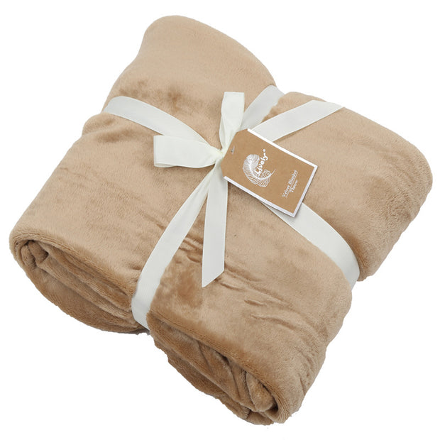Flannel Blanket Plain Single Napping Blanket Air Conditioning Blanket Office Shawl Small Blanket Leisure Blanket