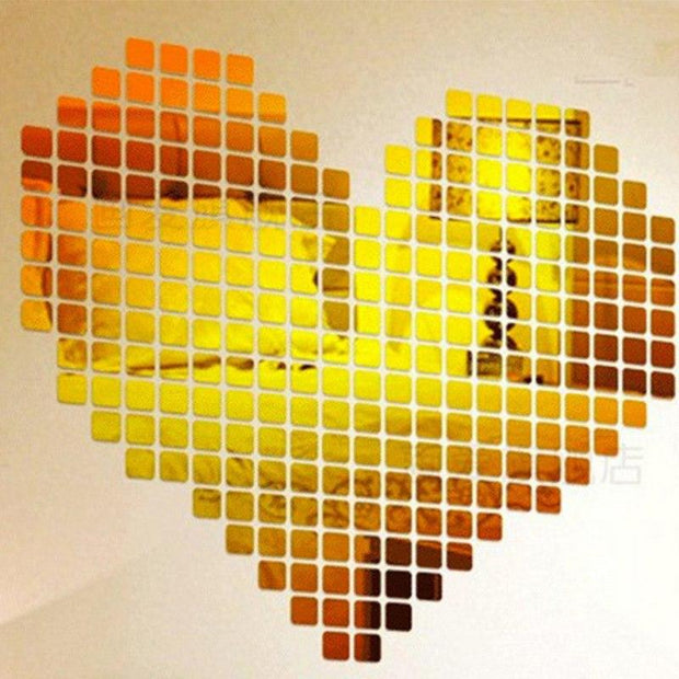 100 Pcs/set 2*2CM Acrylic Mirrored Decorative Sticker Wall Art DIY Decoration Mirror Wall Stickers For Kids Rooms Home Decor