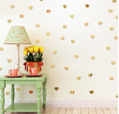 100 Pcs/set 2*2CM Acrylic Mirrored Decorative Sticker Wall Art DIY Decoration Mirror Wall Stickers For Kids Rooms Home Decor