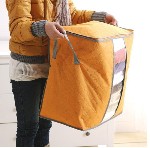 New Large Colorful Bamboo Charcoal Cotton Quilt Storage Bag Color Quilt Storage Clothing Storage Finishing Bag Storage Bag