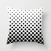 Geometric Cushion Cover Black and White Polyester Throw Pillow Case Striped Dotted Grid Triangular Geometric Art Cushion Cover