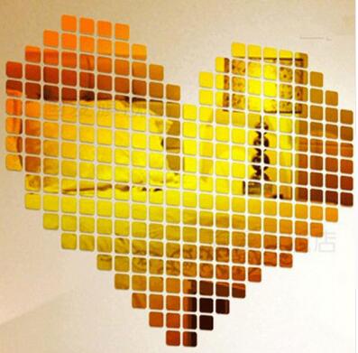 100 Pcs/set 2*2CM Acrylic Mirrored Decorative Sticker Wall Art DIY Decoration Mirror Wall Stickers For Kids Rooms Home Decor