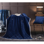 2 in 1 Flannel Cushion Blanket car sofa lumbar throw pillow air conditioning blanket foldable patchwork quilt blanket Bedding
