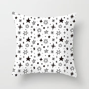 Geometric Cushion Cover Black and White Polyester Throw Pillow Case Striped Dotted Grid Triangular Geometric Art Cushion Cover