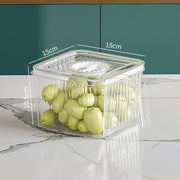 Refrigerator Storage Box Household Drainable Food Storage Box Sealed Storage Box With Handle Stacking Storage Box