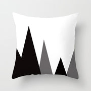 Geometric Cushion Cover Black and White Polyester Throw Pillow Case Striped Dotted Grid Triangular Geometric Art Cushion Cover