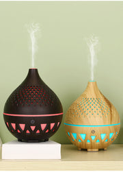 New Creative Wood Grain 137 Mini Humidification Aromatherapy Machine Hollow 7 Color Lights Home Car Humidification Automatic Fragrance