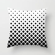 Geometric Cushion Cover Black and White Polyester Throw Pillow Case Striped Dotted Grid Triangular Geometric Art Cushion Cover