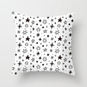 Geometric Cushion Cover Black and White Polyester Throw Pillow Case Striped Dotted Grid Triangular Geometric Art Cushion Cover