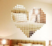 100 Pcs/set 2*2CM Acrylic Mirrored Decorative Sticker Wall Art DIY Decoration Mirror Wall Stickers For Kids Rooms Home Decor