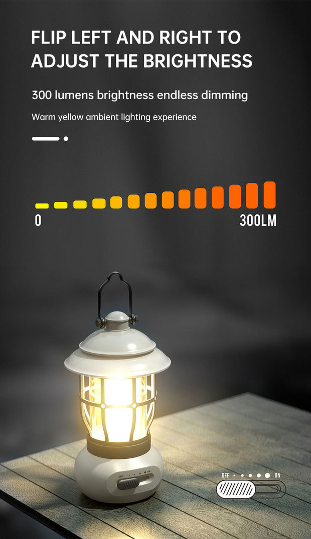 Camping Ligjt Outdoor  Ambience Lighting Camping Light Vintage Horse Light Gift USB Charging Tent Camp Lamp