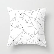 Geometric Cushion Cover Black and White Polyester Throw Pillow Case Striped Dotted Grid Triangular Geometric Art Cushion Cover