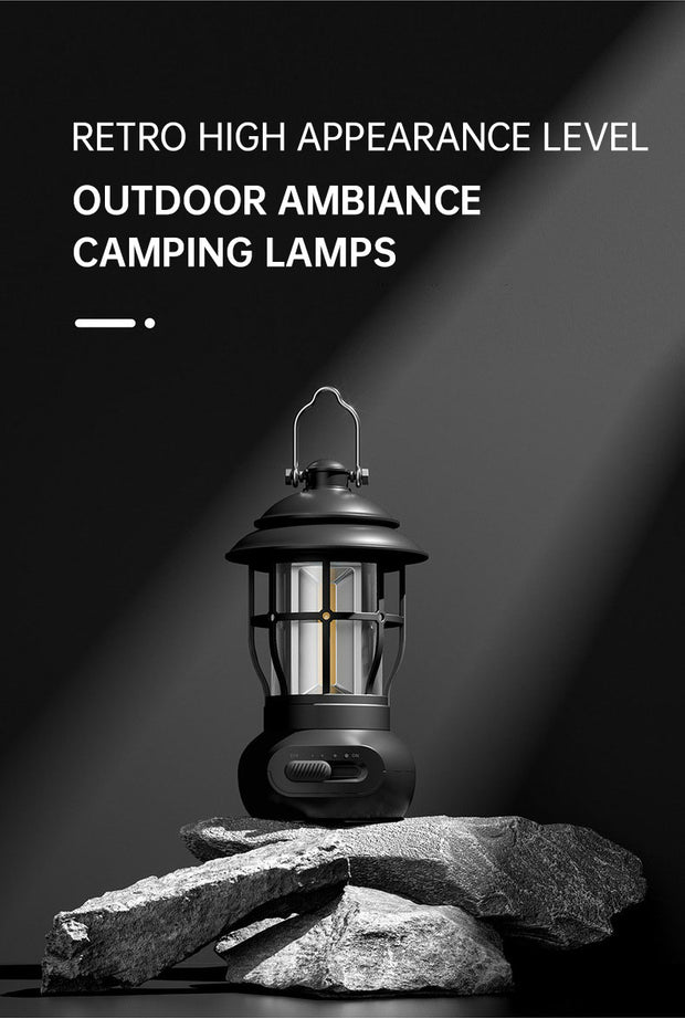Camping Ligjt Outdoor  Ambience Lighting Camping Light Vintage Horse Light Gift USB Charging Tent Camp Lamp