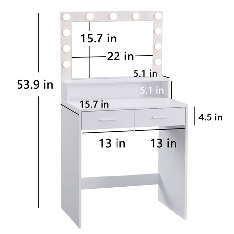 Makeup Vanity Desk with Mirror & Light