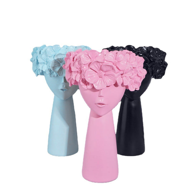 Minimalist flowerpot home resin ornaments