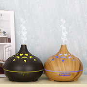 Large Capacity Wood Grain 122 Aroma Diffuser Hollow Humidifier Automatic Fragrance Desktop Home Essential Oil Ultrasonic
